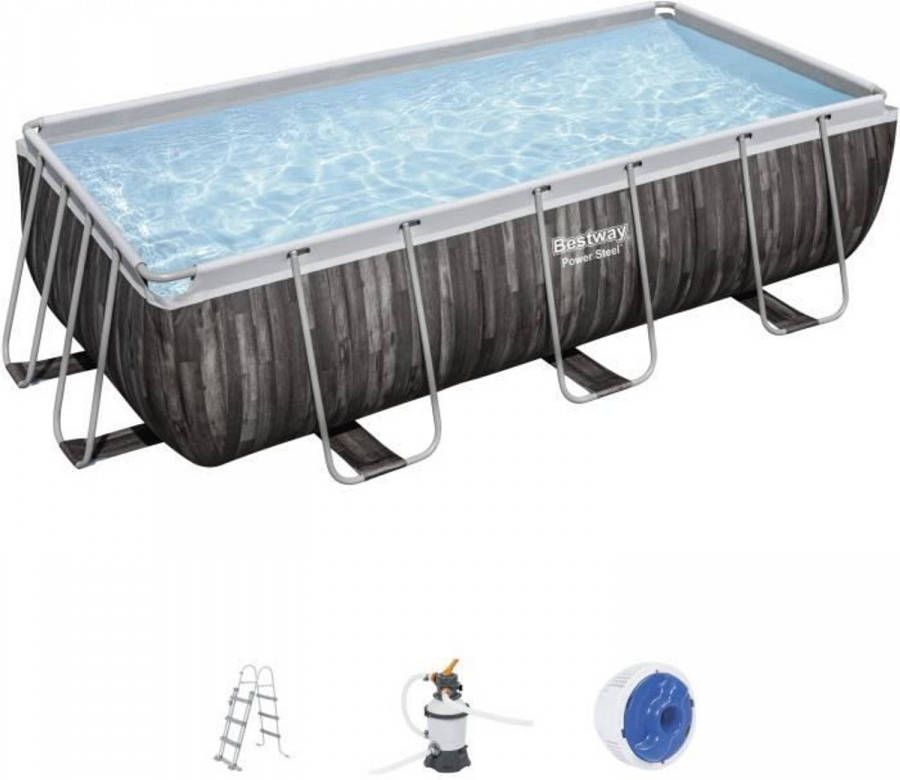 Bestway Power Steel™ Bovengronds Zwembad 404 X 201 X 100 Cm, Zandfilter, Ladder, Chemconnect™ diffusor