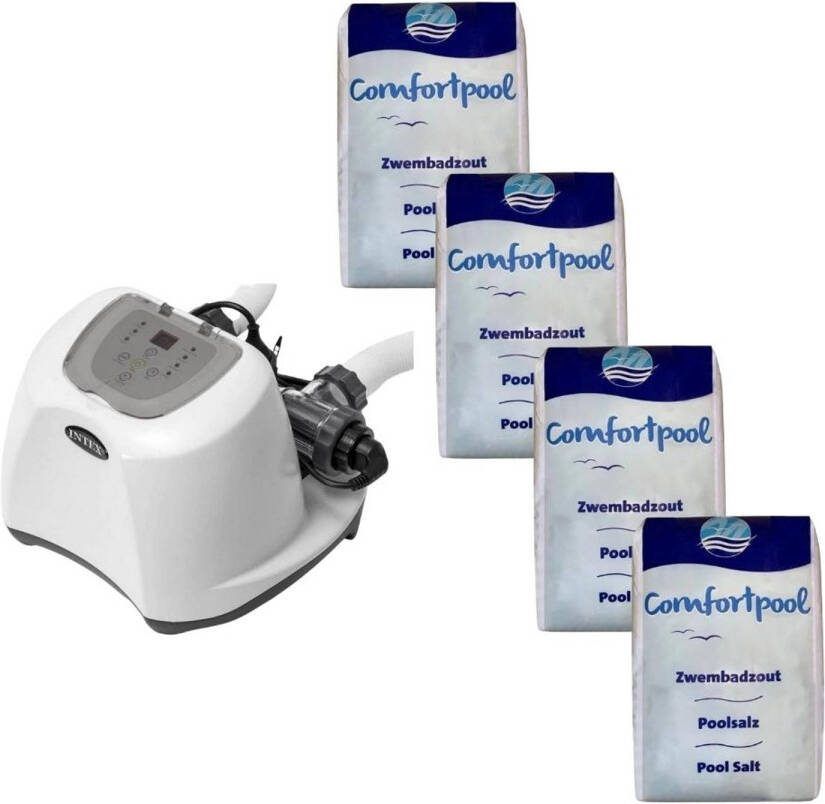 Intex Zoutwatersysteem 26670gs & Zwembadzout 80 Kg