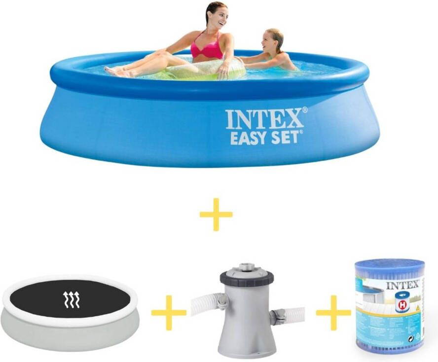Intex Zwembad Easy Set 244 X 61 Cm Inclusief Solarzeil, Filterpomp & Filter
