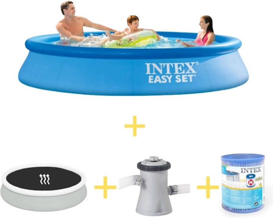Intex Zwembad Easy Set 305 X 61 Cm Inclusief Solarzeil, Filterpomp & Filter