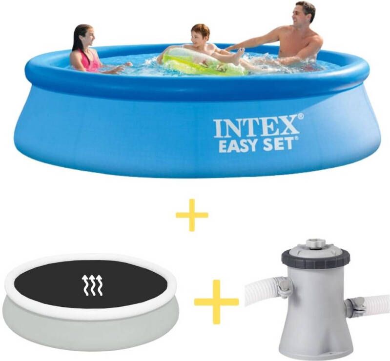Intex Zwembad Easy Set 305 X 76 Cm Inclusief Solarzeil, Filterpomp & Filter