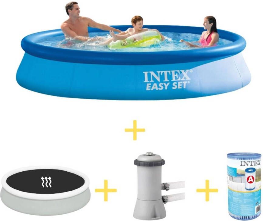 Intex Zwembad Easy Set 366 X 76 Cm Inclusief Solarzeil, Filterpomp & Filter