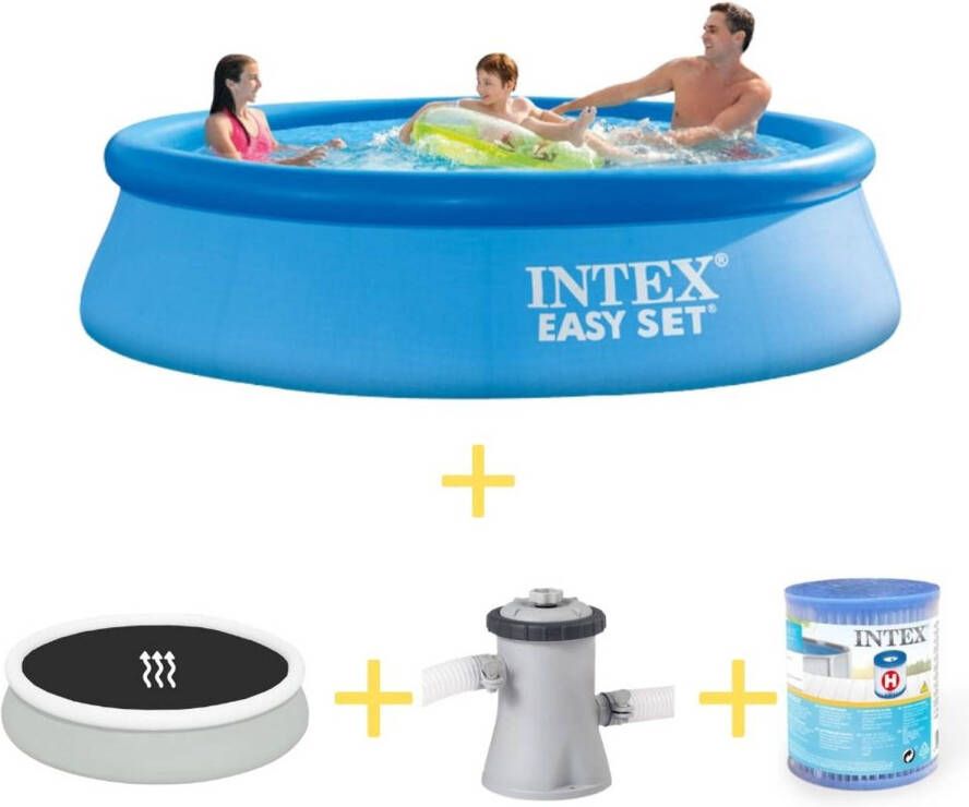 Intex Zwembad Easy Set 366 X 76 Cm Inclusief Solarzeil, Filterpomp & Filter
