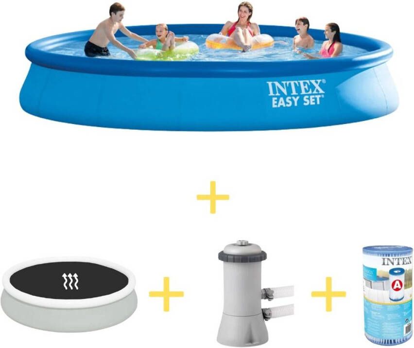 Intex Zwembad Easy Set 457 X 84 Cm Inclusief Solarzeil, Filterpomp & Filter
