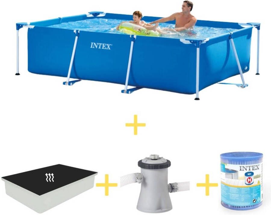 Intex Zwembad Frame Pool 260 X 160 X 65 Cm Inclusief Solarzeil, Filterpomp & Filter