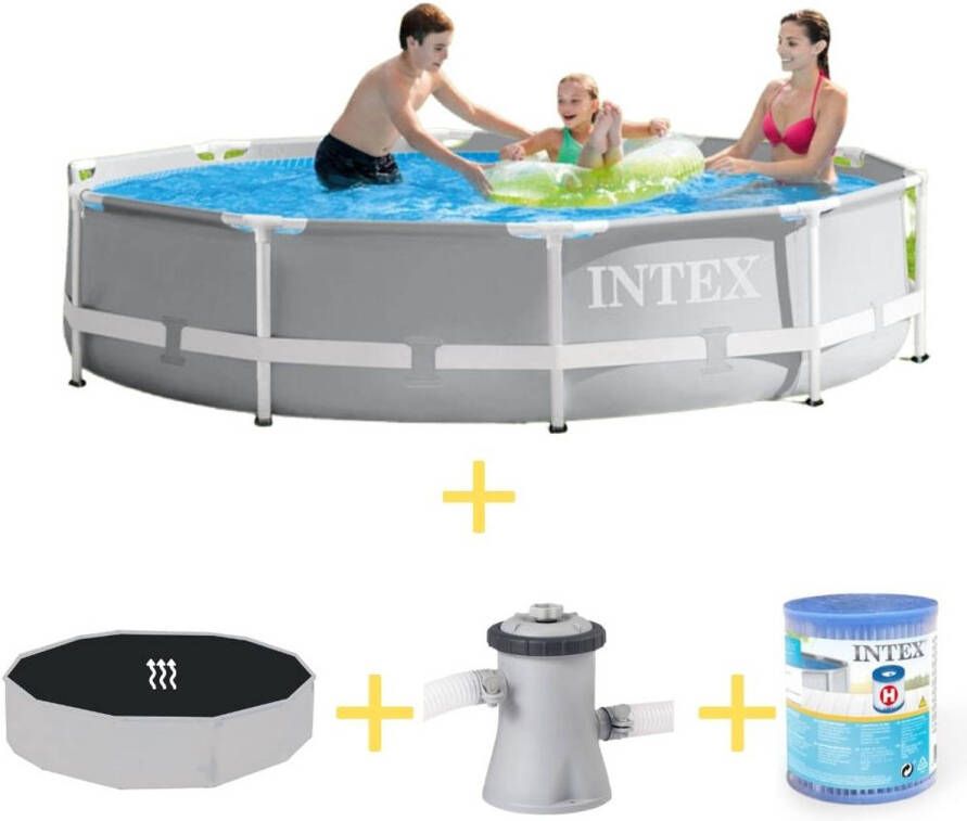 Intex Zwembad Prism Frame 305 X 76 Cm Inclusief Solarzeil, Filterpomp & Filter