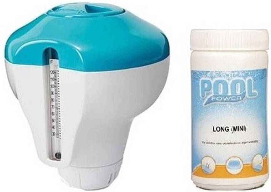 Merkloos Zwembad Chloorverdeler Met Thermometer Incl Chloortabletten 20g Zwembadreinigingsmiddelen