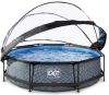 EXIT TOYS EXIT Stone zwembad &#xF8, 300x76cm met overkapping en filterpomp grijs online kopen