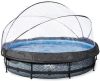 EXIT TOYS EXIT Stone zwembad &#xF8, 360x76cm met overkapping en filterpomp grijs online kopen