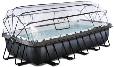 EXIT Toys Exit Black Leather Zwembad 540x250x100cm Met Zandfilterpomp En Overkapping En Warmtepomp Zwart