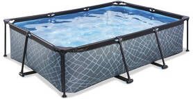 EXIT TOYS EXIT Frame Zwembad 220x150x60cm(12v kartonfilterpomp) Grijs