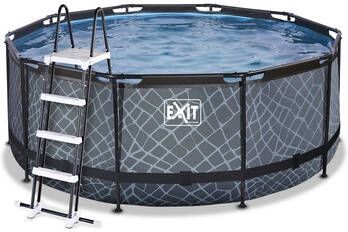 EXIT TOYS EXIT Stone Pool ø, 360x122cm met Zandfilterpomp, grijs
