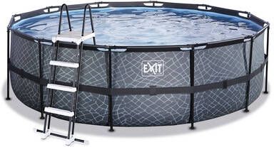 EXIT TOYS EXIT Stone Pool ø, 450x122cm met zandfilterpomp, grijs