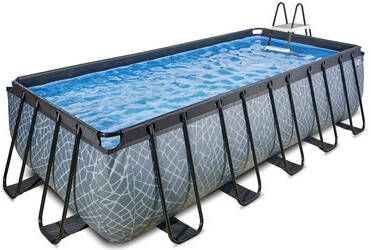 EXIT TOYS EXIT Stone Zwembad ø, 450x122cm met Sand filterpomp, grijs