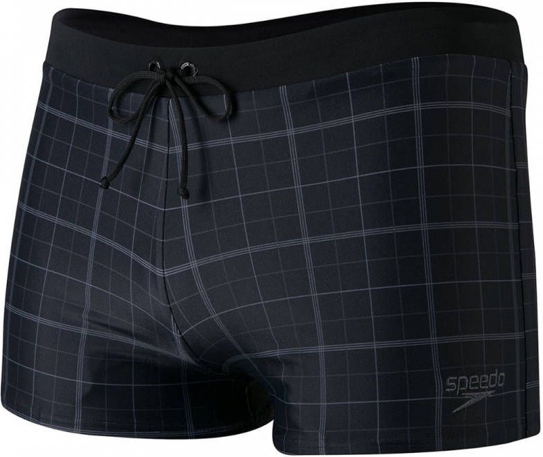 Speedo Endurance10 geruite zwemboxer Valmilton donkergrijs/zwart