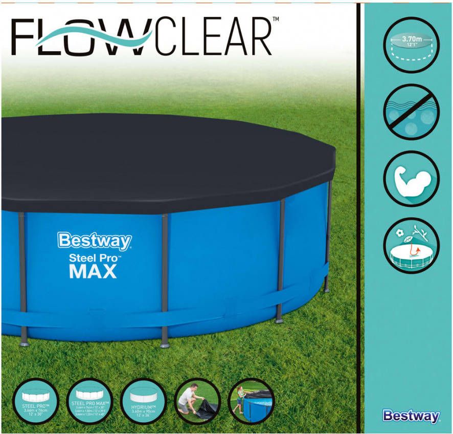 Bestway Flowclear Cover Rond 360/366 Afdekzeil Blauw