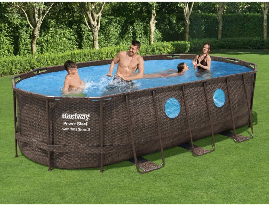 Bestway Zwembad Power Steel Set Ovaal Rotan 549 X 274 X 122 Cm