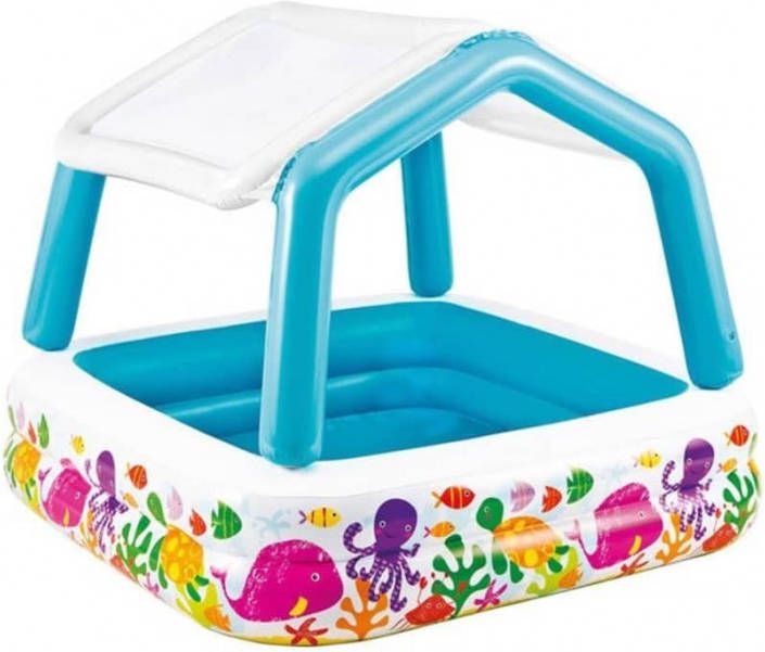 Intex Zwembad met overkapping opblaasbaar 157x157x122 cm