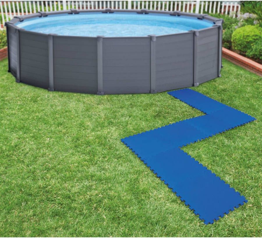 Intex Zwembadbodembeschermers 8 st 50x50 cm blauw