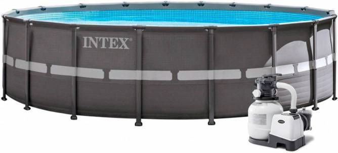 Intex Opzetzwembad Met Accessoires Ultra Xtr Frame 732 X 132 Cm Antraciet online kopen